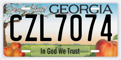 GA license plate CZL7074