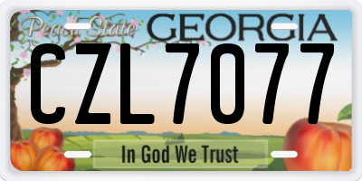 GA license plate CZL7077