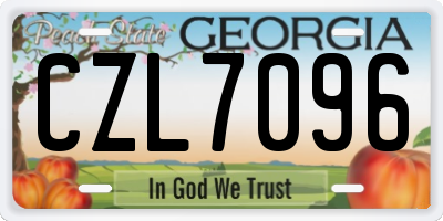 GA license plate CZL7096