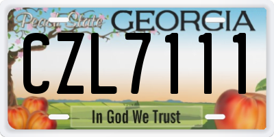 GA license plate CZL7111