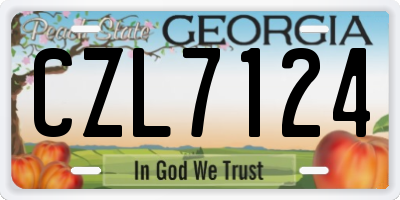GA license plate CZL7124