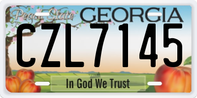 GA license plate CZL7145