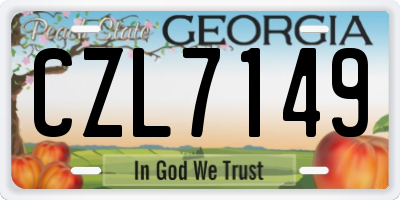 GA license plate CZL7149