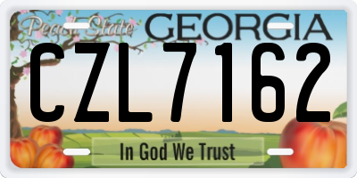 GA license plate CZL7162