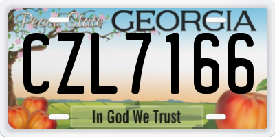 GA license plate CZL7166