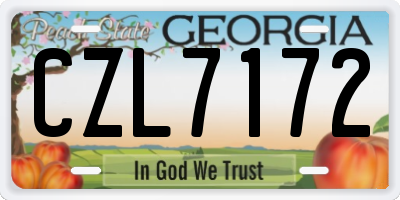GA license plate CZL7172
