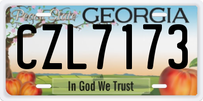 GA license plate CZL7173