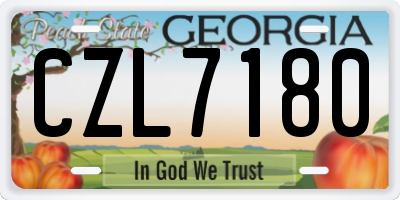 GA license plate CZL7180