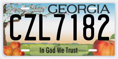 GA license plate CZL7182