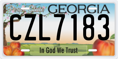GA license plate CZL7183