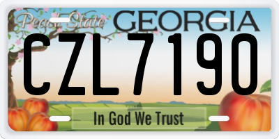 GA license plate CZL7190