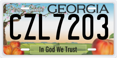 GA license plate CZL7203