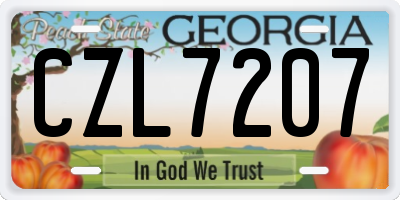 GA license plate CZL7207