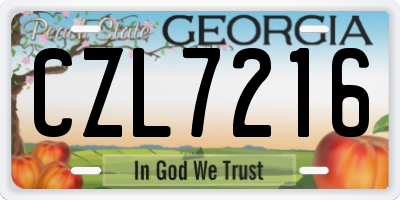 GA license plate CZL7216