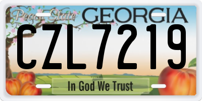 GA license plate CZL7219