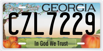 GA license plate CZL7229