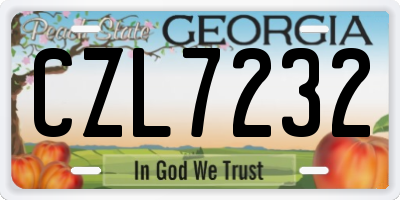 GA license plate CZL7232