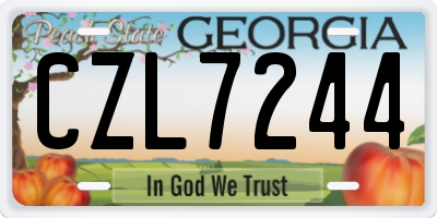 GA license plate CZL7244