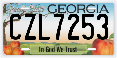 GA license plate CZL7253