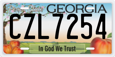 GA license plate CZL7254