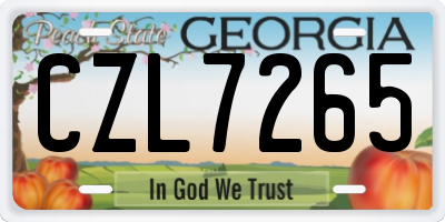 GA license plate CZL7265