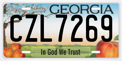 GA license plate CZL7269
