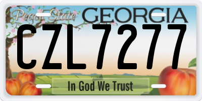 GA license plate CZL7277