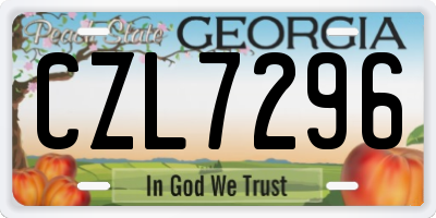 GA license plate CZL7296