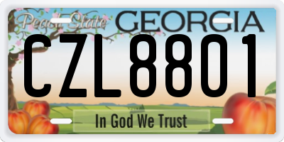 GA license plate CZL8801