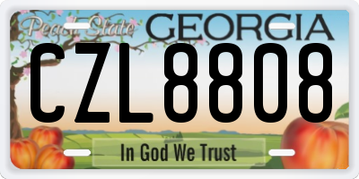 GA license plate CZL8808