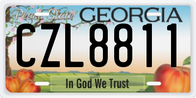 GA license plate CZL8811