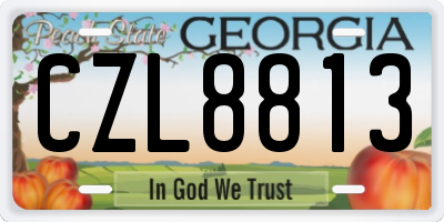 GA license plate CZL8813