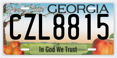 GA license plate CZL8815