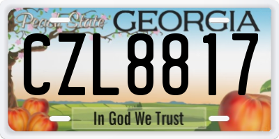 GA license plate CZL8817