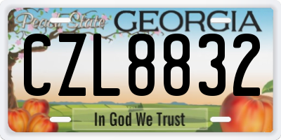 GA license plate CZL8832