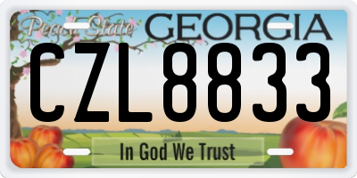 GA license plate CZL8833