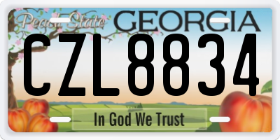 GA license plate CZL8834