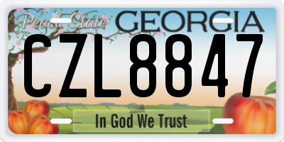 GA license plate CZL8847