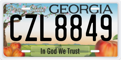 GA license plate CZL8849