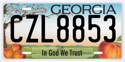 GA license plate CZL8853