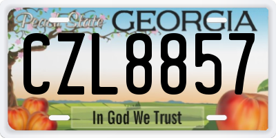 GA license plate CZL8857
