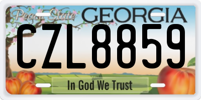 GA license plate CZL8859