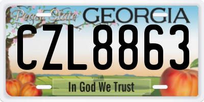 GA license plate CZL8863
