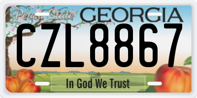 GA license plate CZL8867