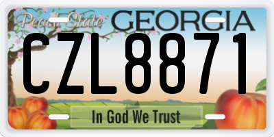 GA license plate CZL8871