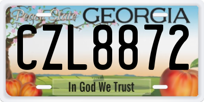 GA license plate CZL8872