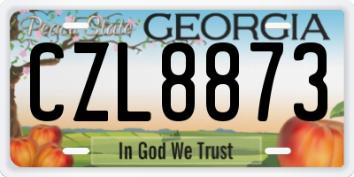 GA license plate CZL8873