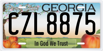 GA license plate CZL8875