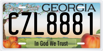 GA license plate CZL8881