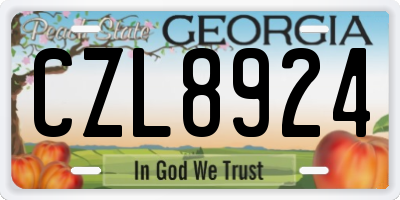 GA license plate CZL8924